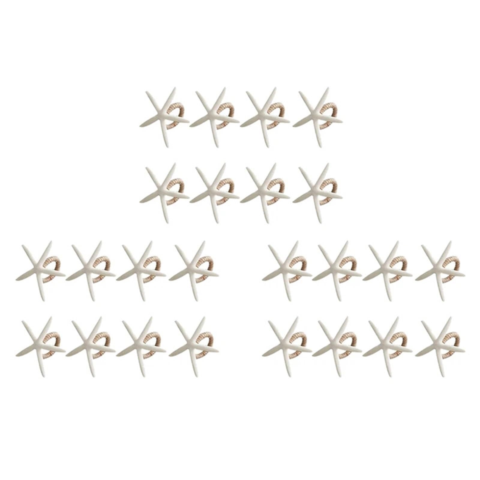 Table Decor Napkin Rings, White Starfish Napkin Rings 24pcs