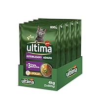 Ultima Cibo per Gatti Sterilizzati con Pollo: Confezione da 5 x 800g