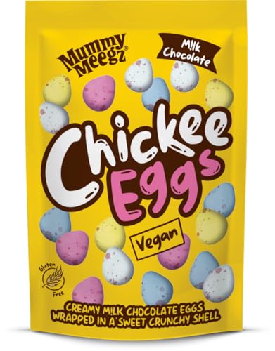 Mummy Meegz Chickee Eggs (80g Bags) – Vegan Chocolate Eggs Made with Smooth Oat Milk, – Free From Chocolate Snack Bags (Single)