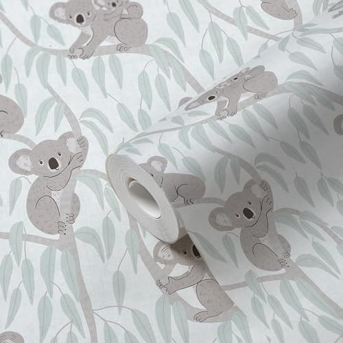 A.S. Création Lilly & Luis Non-Woven Wallpaper with Animals in Brown, Grey, Green - 10,05 x 0,53 m Wallpaper for Kids - 771342 - Image 4