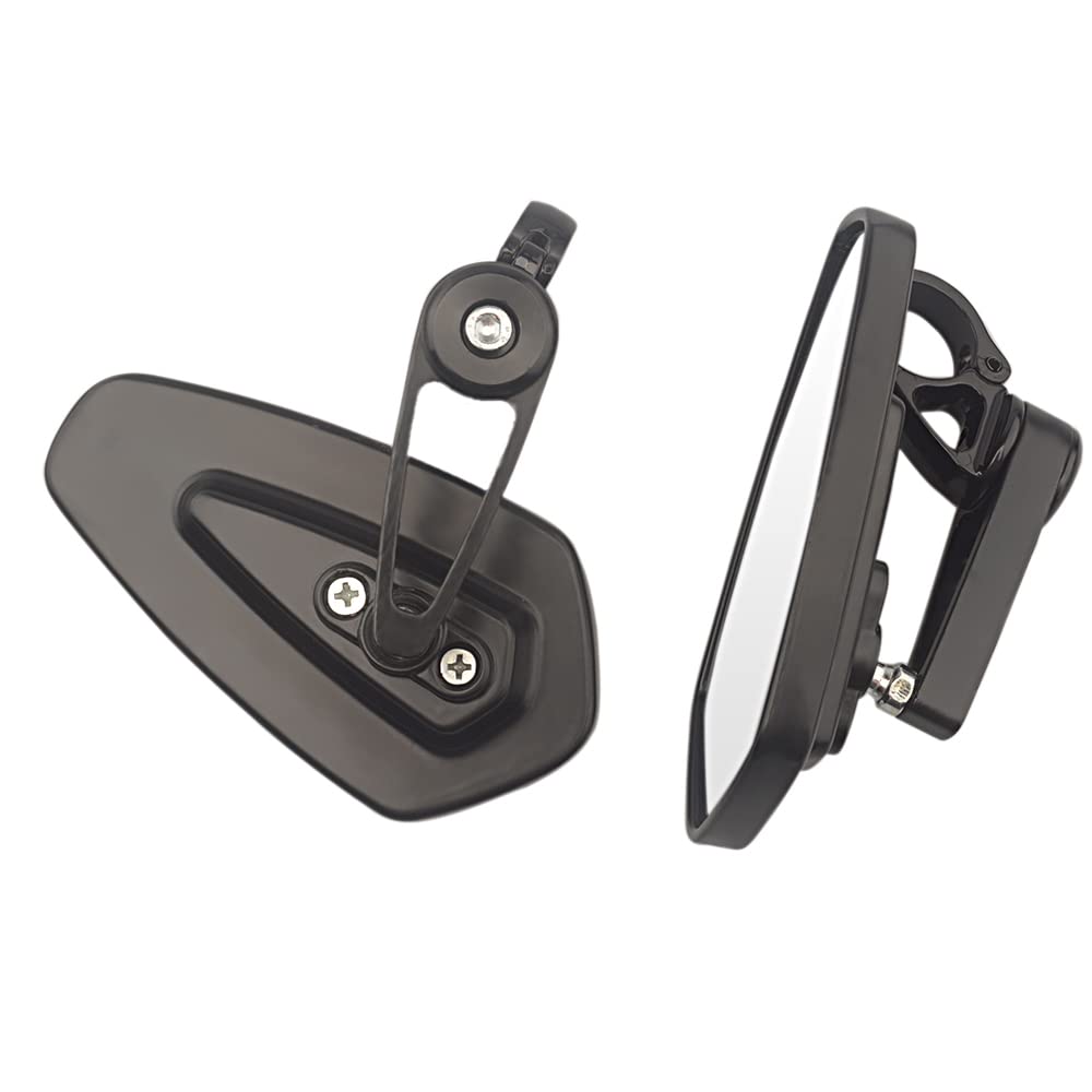 Specchietto laterale moto da 7/8" 22 mm, specchietto retrovisore lato barra per specchietto retrovisore moto Scooter Cafe Racer (Nero)