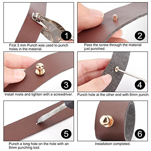 Image of GORGECRAFT 20 Set 8mm Chicago Round Head Button Stud Metal Screw Leather Rivets Post Fastener for Home DIY Leather Repairs Craft Luggage Jackets Wallet Handbag Hardware Accessories, Silver
