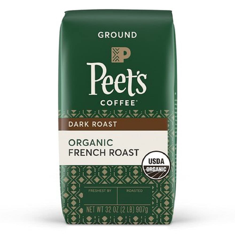 Peet's Organic French Roast Ground Coffee, Dark Roast, 32 oz