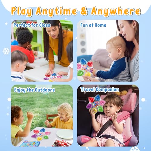 Image of Color Sorting Sensory Toys, Toddler Travel Fine Motor Toy, Preschool Learning Activities Calm Down Sensory Toys for Kids with Autism, Color Matching Montessori Fidget Toys for Kids Ages 3+, Snowflake