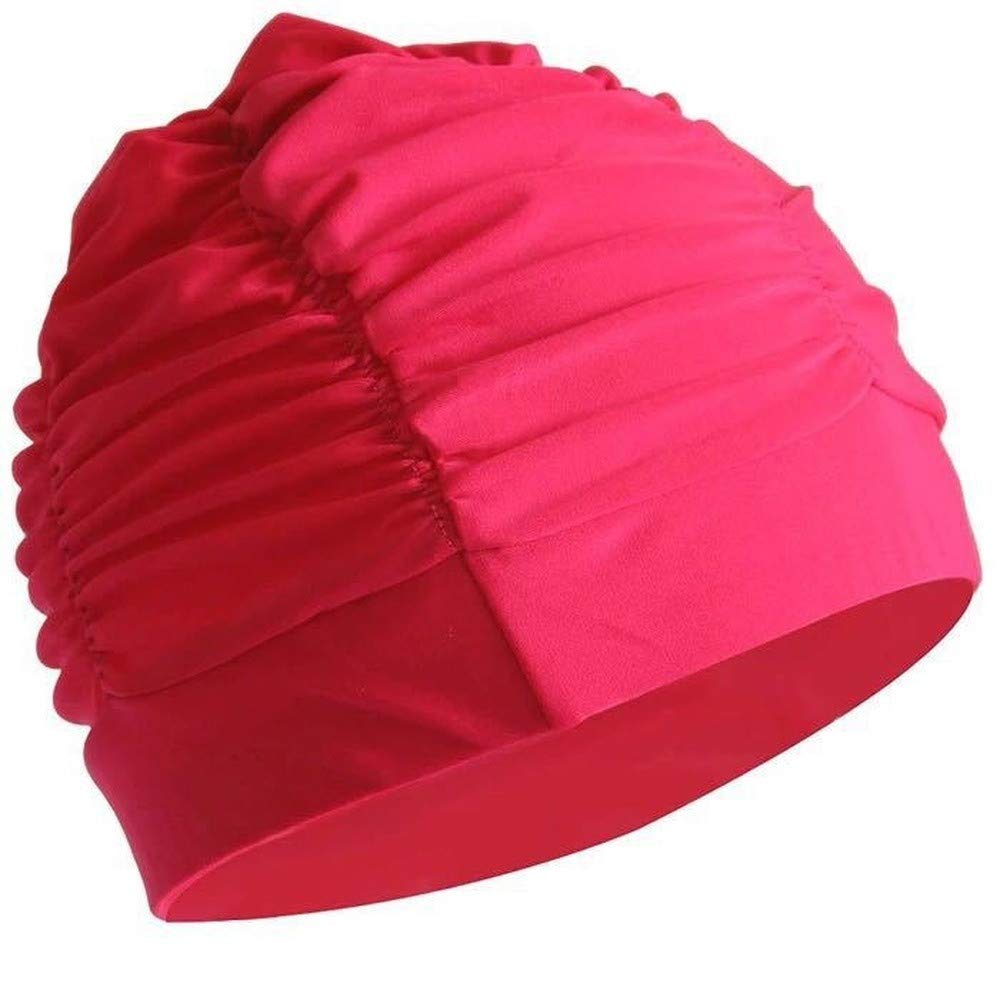 2 Cuffie Da Nuoto Per Capelli Lunghi – Mizikuu Donna – Nylon Elastico, Protezione Dal Cloro, Colori Blu E Rosa
