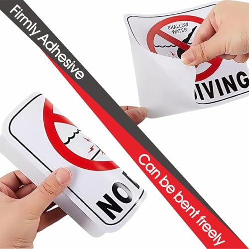 Adhesivo de Seguridad Para Piscina No Diving 6x6 Pulgadas miniatura 4