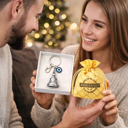 Image of Guardian Bell Keychain for Bike and Car | Tibetan Bell Keychain with Evil Eye | Good Luck Charm Bell | Ghanti for Bike | Guardian Bell | Gift for Men | Protection Charm | Gift for Rider