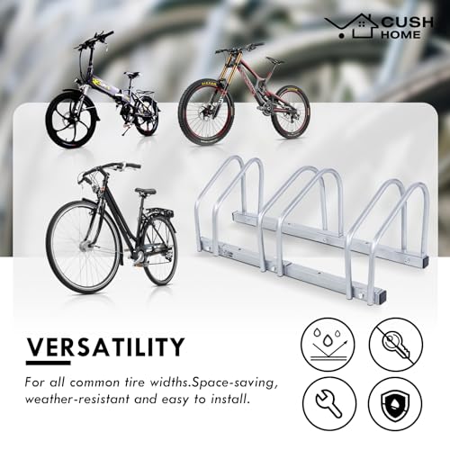 CCLIFE Fahrradständer Boden für 3 Fahrräder mit Reifenbreiten bis 65 mm Eisen Fahrradhalter 71 x 32 x 26 cm