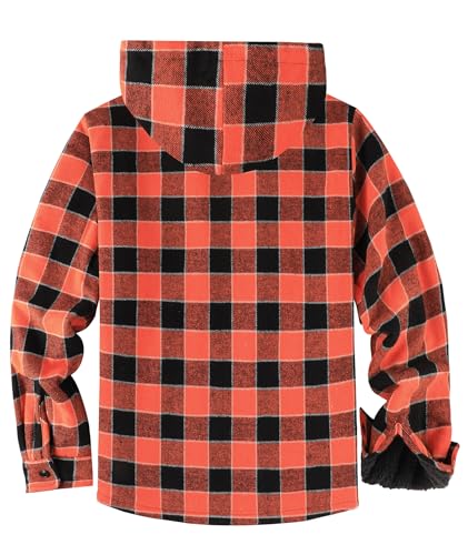 Image of SCODI Mens Flannel Hooded Jacket Fleece Sherpa Lined Zip Up Plaid Hoodies