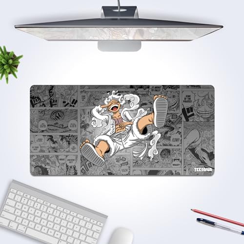 TEESOWN One Piece Monkey D. Luffy Anime Mouse Pad for Laptop Desktop PC Gaming Desk Mat Rubber Base Desk Pad (L) - Image 5