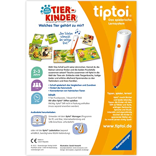 Ravensburger tiptoi 00108 - Alle Meine Tierkinder - Lernspiel ab 2 Jahre - tiptoi Spiel ab 2 - Geburtstagsgeschenke – Ansicht 3