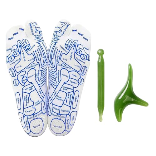 Pumwoy Calcetines de Reflexología con Herramienta de Masaje, Calcetines de Masaje Calcetines de Acupuntura, Calcetines de Punto de Presión, Reflexology Socks Fußreflexzonen Socken (35~39)