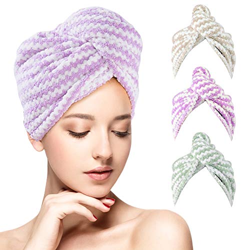 Hair Towel Wrap Turban Microfiber - Laluztop Hair Drying Towel Bath Shower Cap
