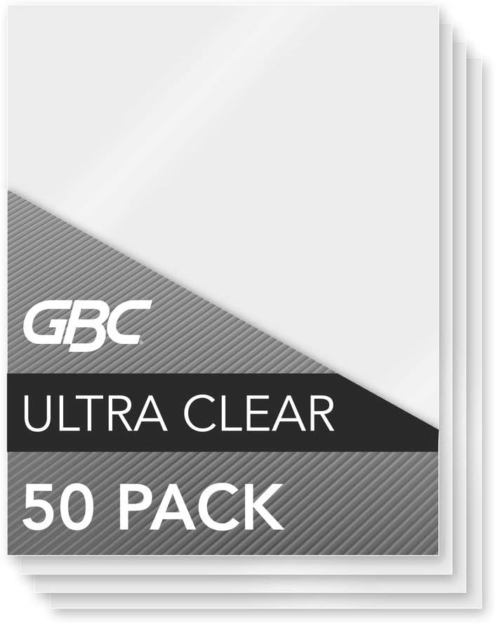 GBC Swingline Thermal Laminating Sheets / Pouches, Letter Size, 3 Mil, Ultra Clear, 50 Pack (3745690)