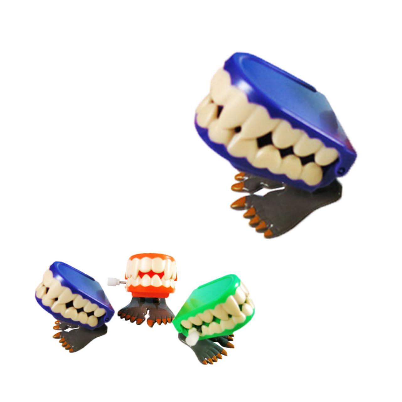 VOSAREA 6Pcs Chattering Teeth Wind Up for Novelty Walking Teeth with Feet Random Colors Fun for Halloween and Parties
