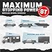 Wheel Chocks for Cars, RVs, Trucks, Trailers, and Vehicles G.V.W. up to 8T, 4 Pack - Anti Slip Bottom Tire Chock for All Weather Use - RV, Travel Trailer, Pop Up Camper Accessory