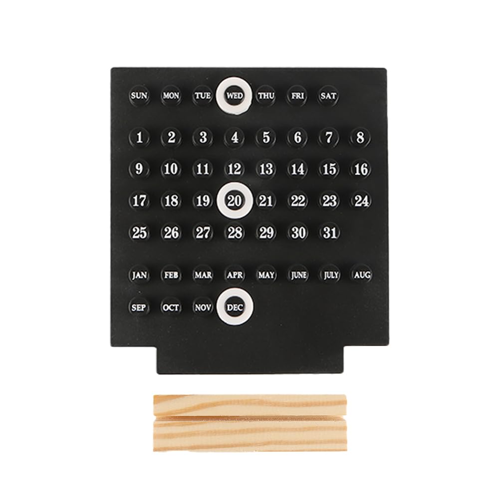 Sarini Ring Perpetual Calendar Wooden Calendar Wooden Perpetual Calendar Desktop Acrylic Calendar Stand Makes Study Living Room More Stylish And Special Ornaments - Image 3