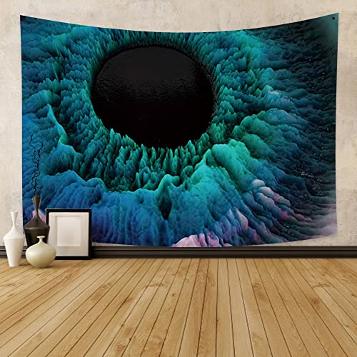 YongFoto 100x70cm Abstract Kleurrijk Schilderij Tapijtwerk, Zwarte Vortex Wandtapijten Oceaan Grote Golven Rock… - Image 4
