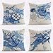 4er Set Meeresleben Kissenbezug 40x40 Quadrat Kissenhülle Beidseitig Leinen Kissenbezüge für Sofa Gartenbett Outdoor Sofakissen Wohnzimmer Schlafzimmer Bett Cafe Restaurant Boho Dekokissen Z-3666 ES Outdoor günstig Kaufen-4er Set Meeresleben Kissenbezug 40x40 Quadrat Kissenhülle Beidseitig Leinen Kissenbezüge für Sofa Gartenbett Outdoor Sofakissen Wohnzimmer Schlafzimmer Bett Cafe Restaurant Boho Dekokissen Z-3666