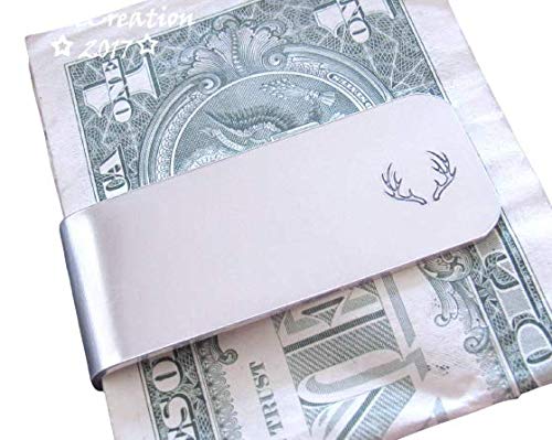 Hunting Money Clip for Men, Various Metals, Customize with Wording on Bothsides