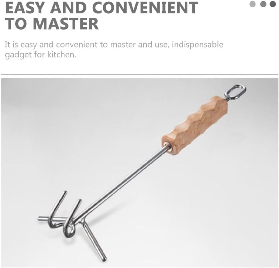 Pot Lid Hook Stainless Steel and Wood for Kitchen