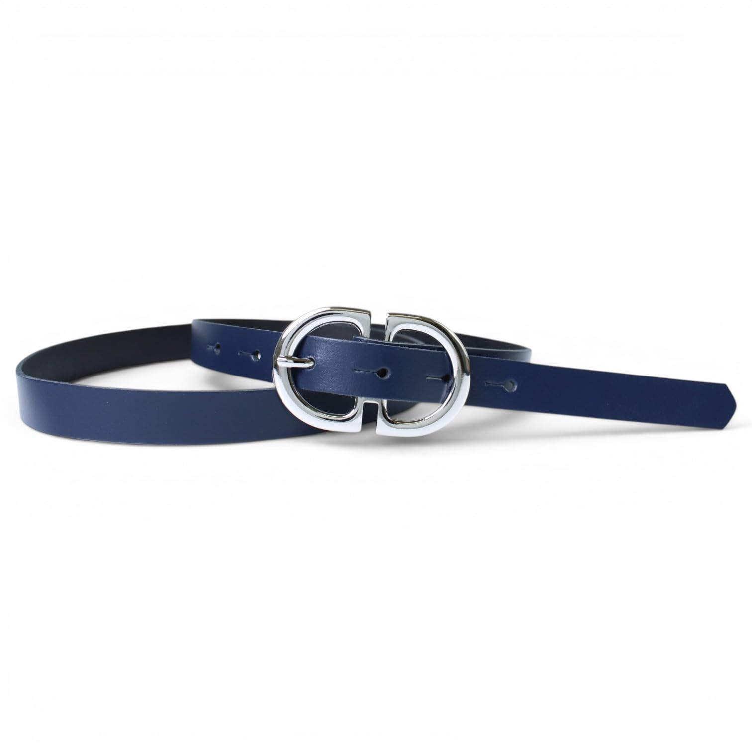 FRONHOFER Damengürtel Leder 2 cm, ovale Schnalle glänzend silber