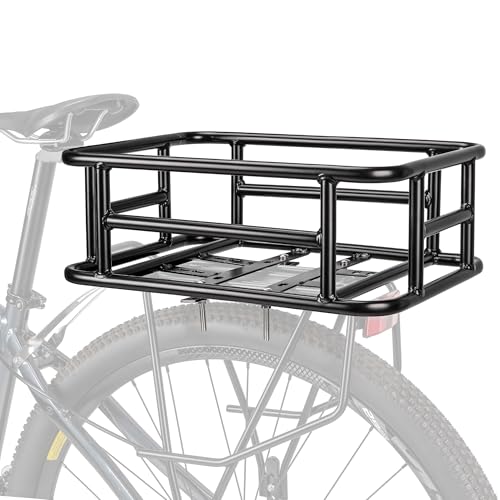 CXWXC Fahrradkorb Hinten mit Cargo Netz und Liner,Tragkraft bis zu 30 kg,Fahrradkorb für Fahrrad, E-Bike, Elektrofahrrad