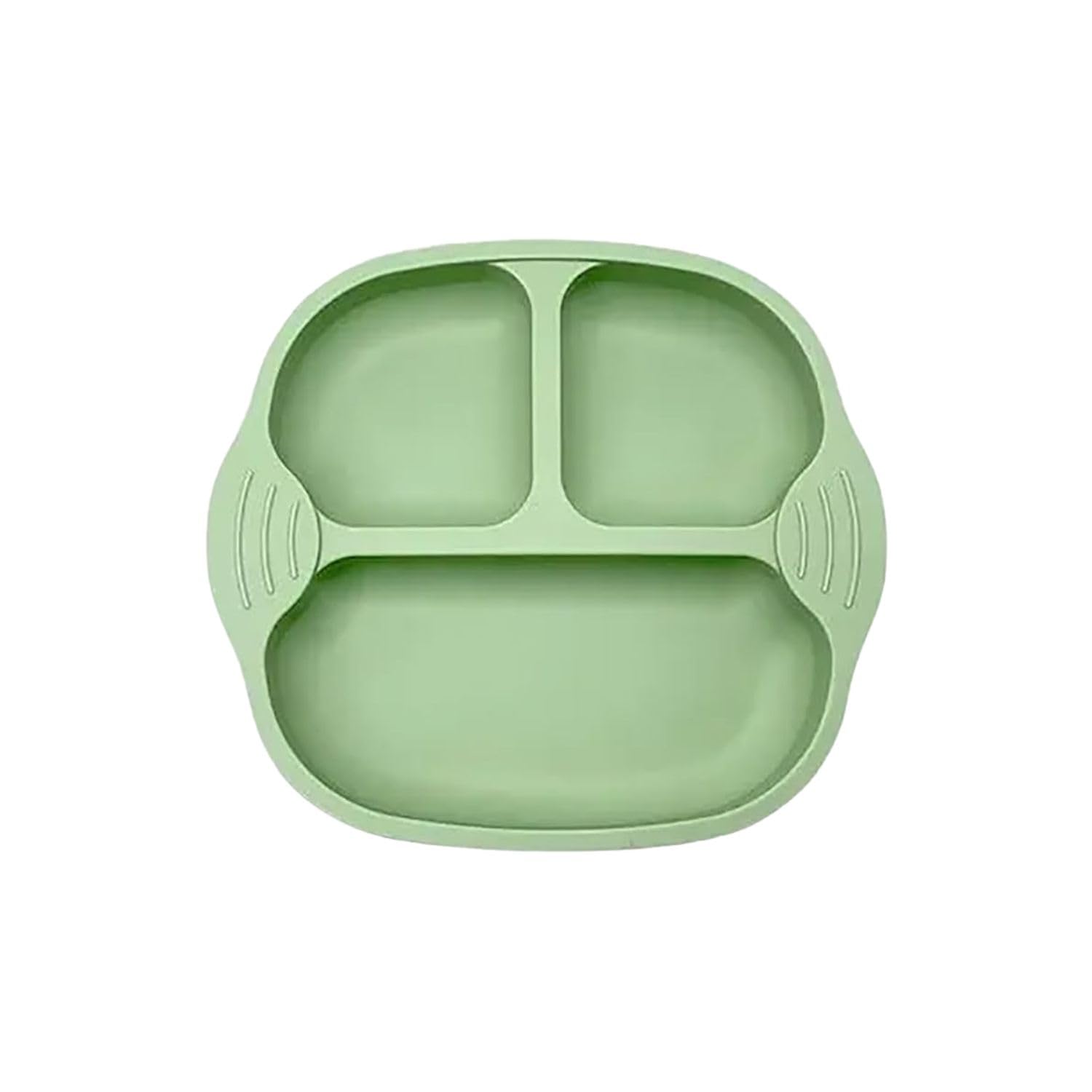 Suction Plates for Babies & Toddlers & Kids, Food Silicone | Non-Toxic, Non-Slip, Baby Food & Shower & Dinner, Divided Plates Dishwasher Safe, Dinnerware & Snack Dishes (Set of 1, Green)-picture-28