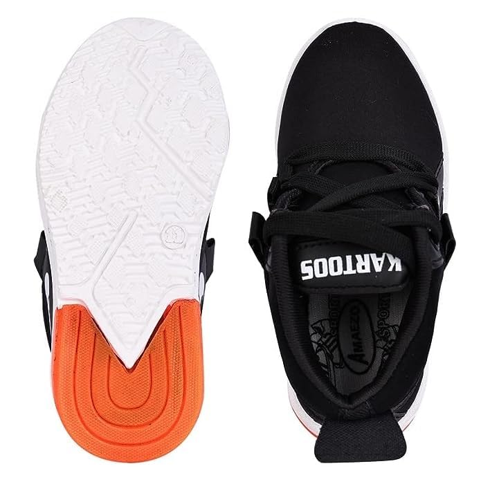 Royal Creations Kid's Canvas Polyvinyl Chloride Sole Stylish Comfortable Lightweight Shoes with Light (RC_BoyShoes with Light-7-Black-2.5-3 Y) 2 51nyGPSH03L