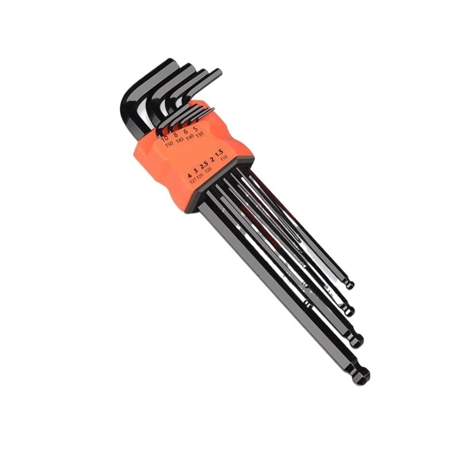 Hnulgvi Ball Head-Size L Type Hexagonal Spanner With Flat Head 9Pcs Screwdriver Hex Wrench Set Double-End L Type Allen Key Hexagon Flat Ball Torx Star Head Spanner(Ball Head-Size L)