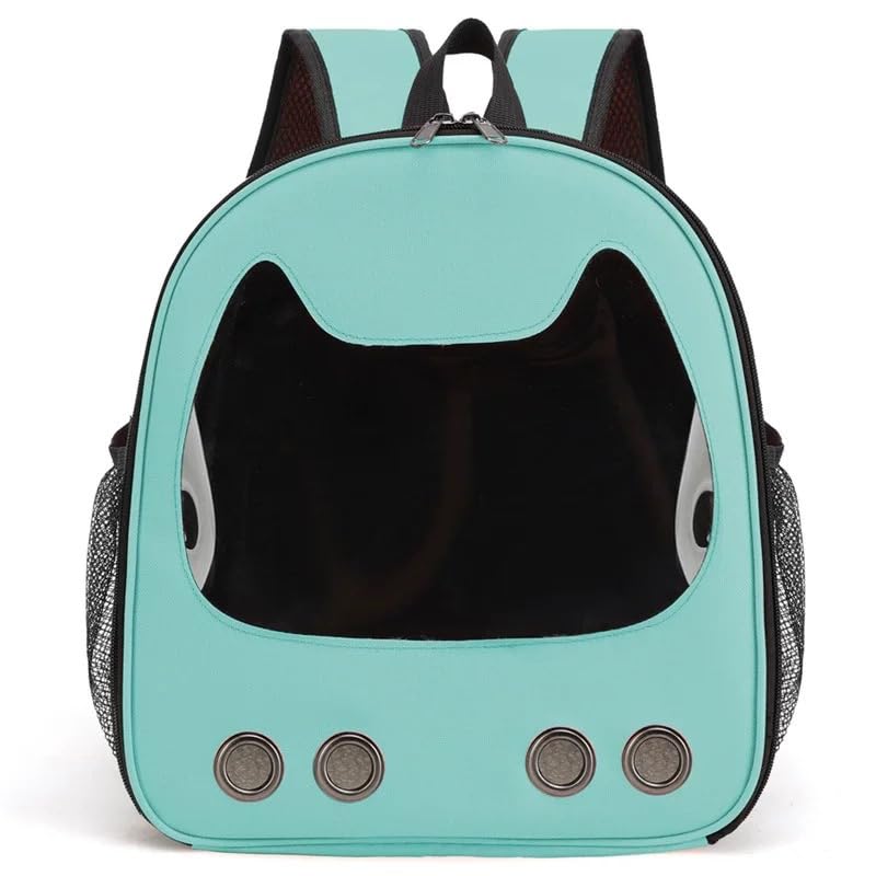 Esta mochila para gatos, respirável e leve, é ideal para passeios e viagens(VERDE MENTA)
