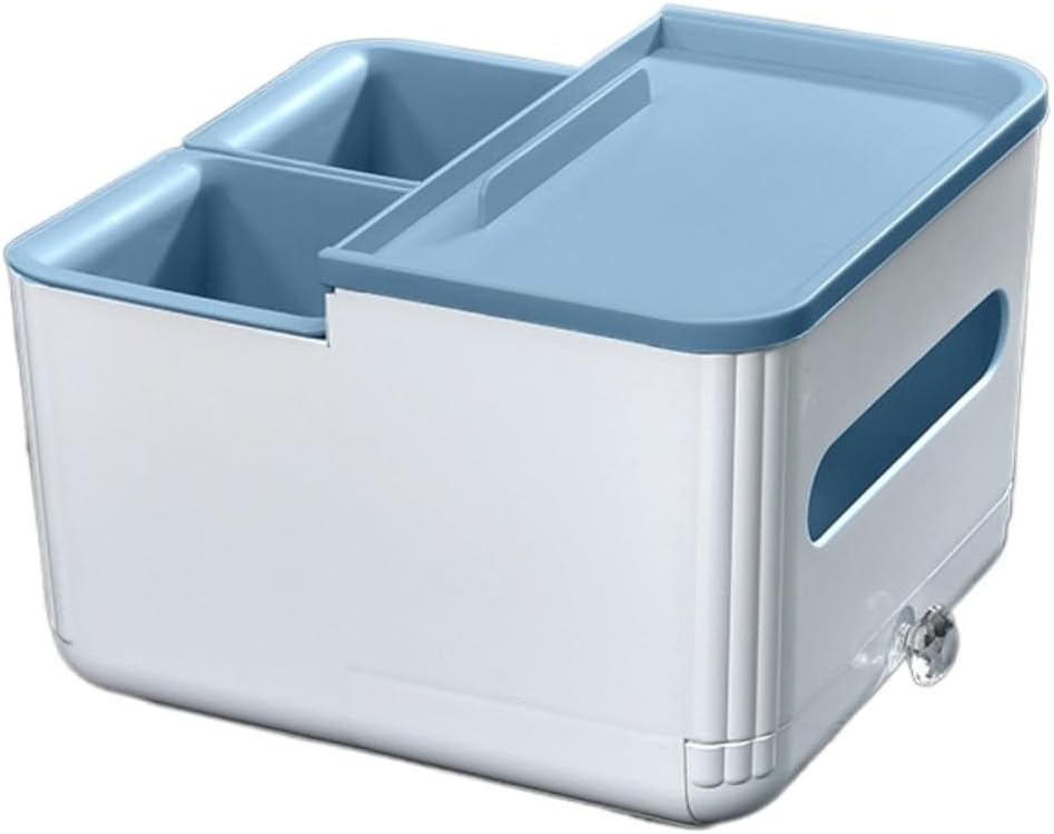 Tissue Box Cover Versatile Storage Box with Adjustable Shoulder Belt Car Organizers and Storage Box for Tissues, Snacks, Glasses, Cell Phones (Color : Blue, Size : One Size)