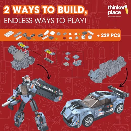 Image of Cobalt Racer 2-in-1 Robot & Sports Car (229 Pieces) | Learn About Machines | Building Block Set for Kids Age 6+ | STEM Educational Toy | Build, Play & Learn | Science & Learning Toy