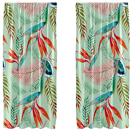 Cortinas de hojas tropicales de 139,7 x 213,4 cm para renovar el estilo de tu sala de estar 2