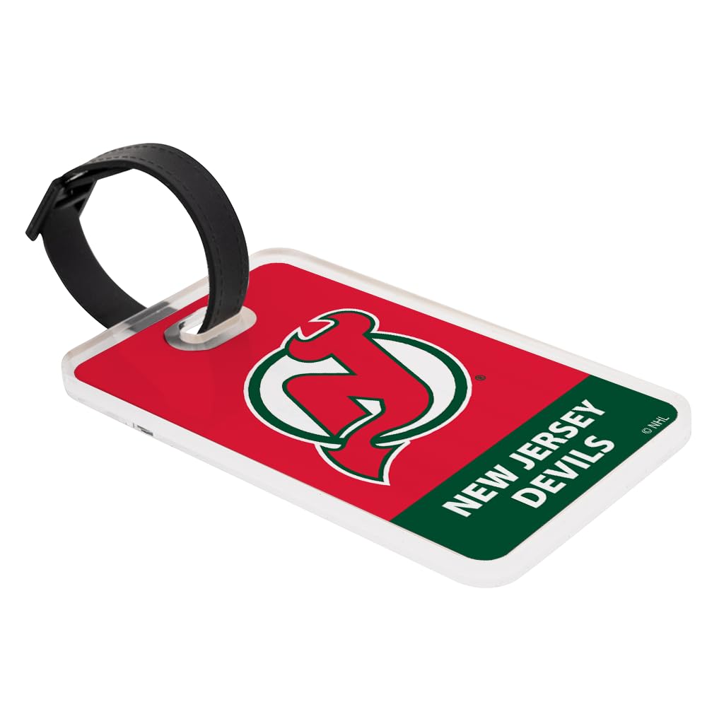 Desert Cactus New Jersey Devils Luggage Tag Official NHL National Hockey League Travel ID Label for Suitcases Bags