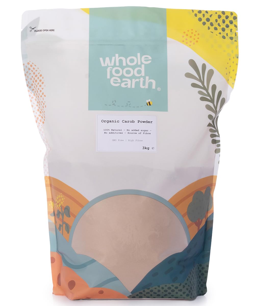 Wholefood Earth Organic Carob Powder 3kg Vegan | GMO Free | High Fibre | Certified Organic