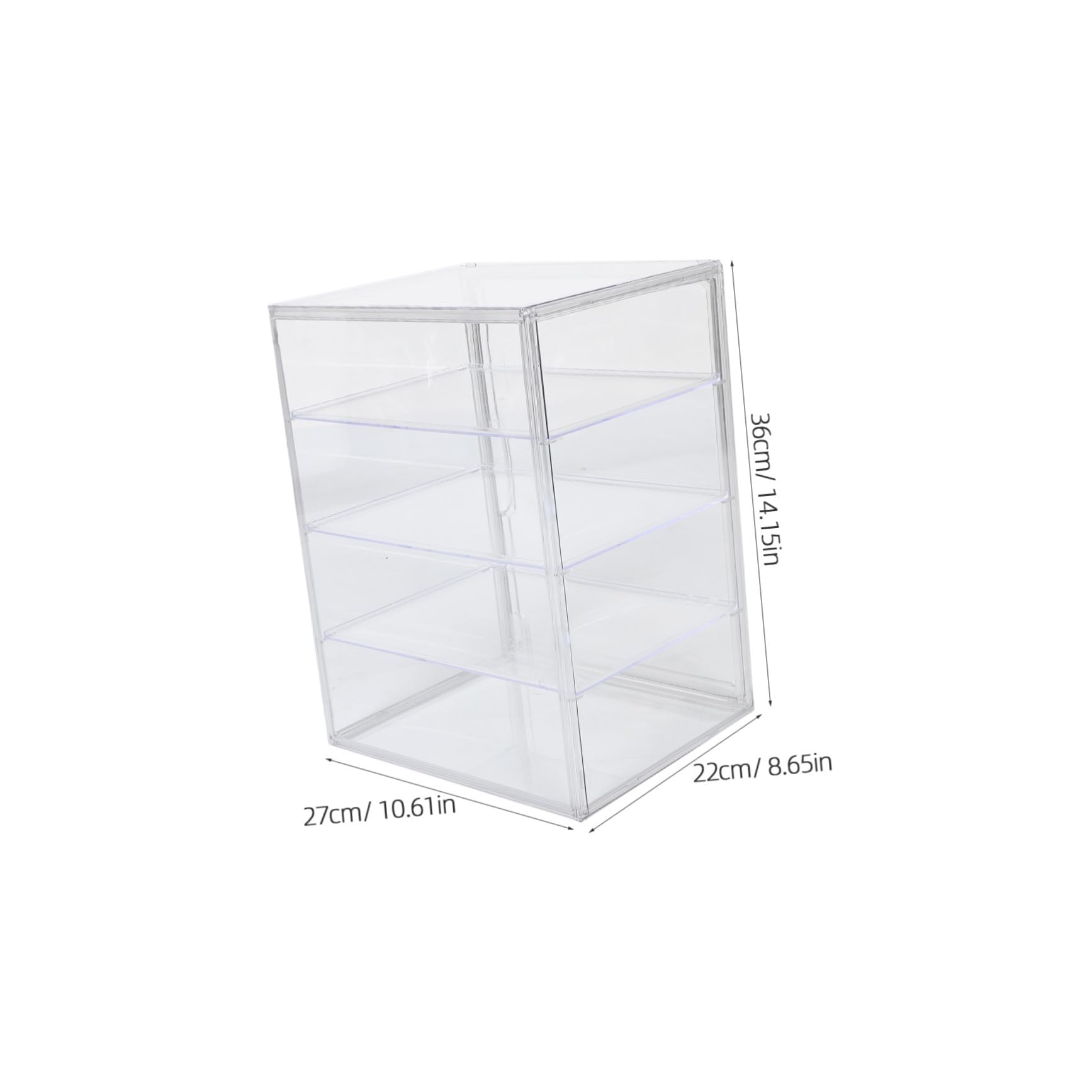 Cabilock Vitrina Transparente para Pan de 4 Niveles con Estantes Ajustables y Puerta Magnética, Caja de Almacenamiento Acrílica Adecuado para Encimera de Cocina