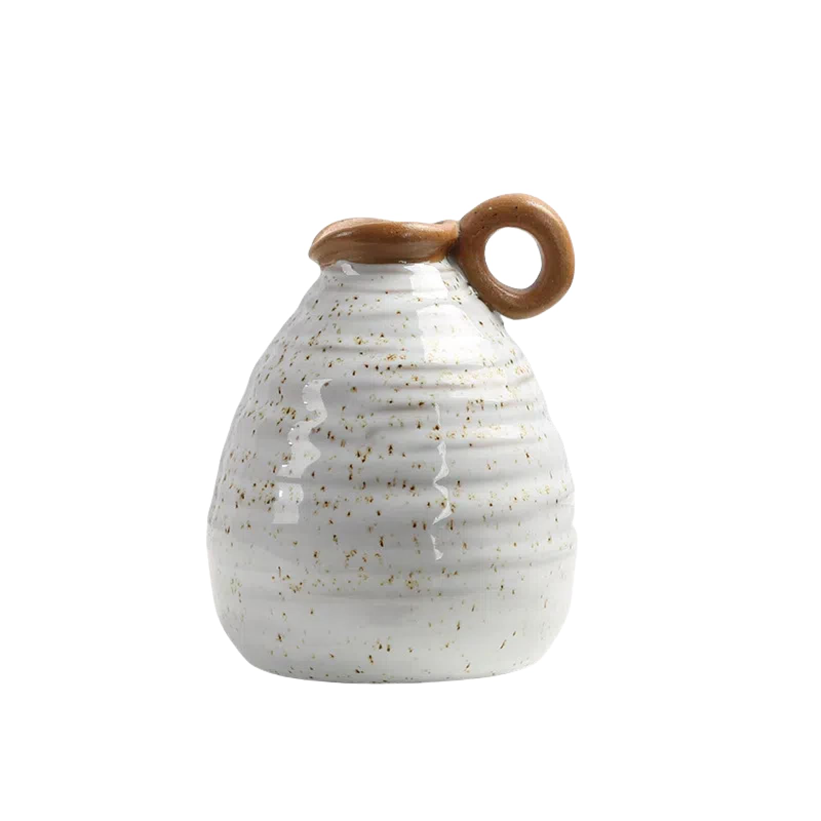 Pot à lait vintage souvenir d'enfance à pois blancs pour maison chaleureuse
