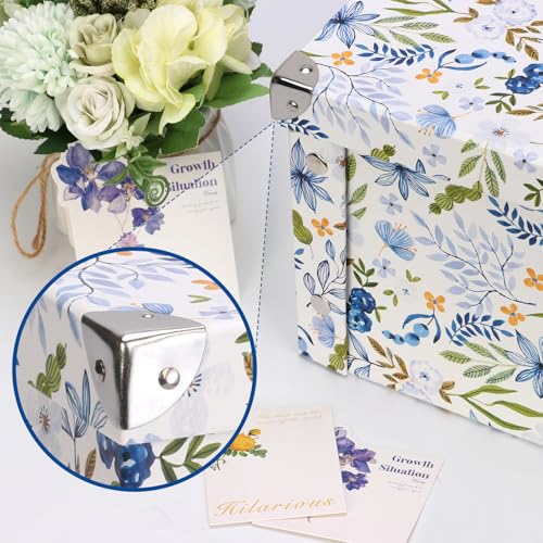 Image of Greeting Card Storage Box Collapsible Card Organizer with 16 Dividers and Sticker Greeting Card Keeper for Holiday Birthday Photos Recipes Envelopes Large Cards Crafts Scrapbooking