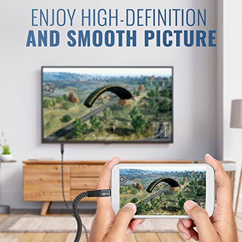 Usb C To Hdmi Cable 20 Feet, 4K@60Hz Hdr Braided Cord, Long Usb 3.1 Type-C To Hdmi 2.0 Adapter For Samsung Galaxy S22, Macbook Pro/Air, Ipad Pro, Surface, Dell, Hp, More- With 2 Hdmi Adapters- 20 Ft #TOP3