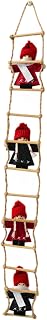 Gnome Christmas Ornaments Cute Climbing on Rope Ladder Santa Ornaments with 4 Old Man Hanging Christmas Tree Decorations for Xmas Tree Door Wall