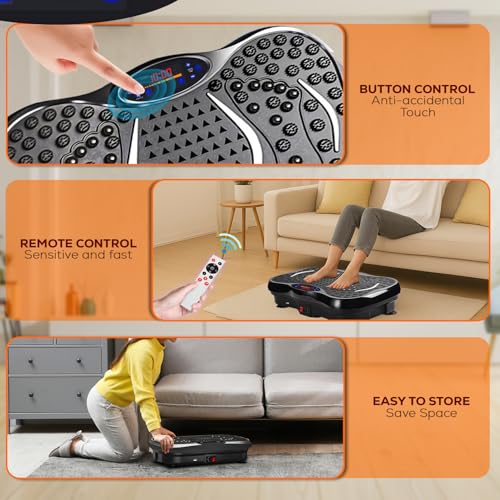 FK Sports Vibration Plate for Fat Burn, Muscle Toning, Lymphatic Support - Upgraded Whole Body Fitness Machine with 99 Intensity Levels, Auto/Manual Modes, Bluetooth, Remote & 265 lbs Capacity - Image 4