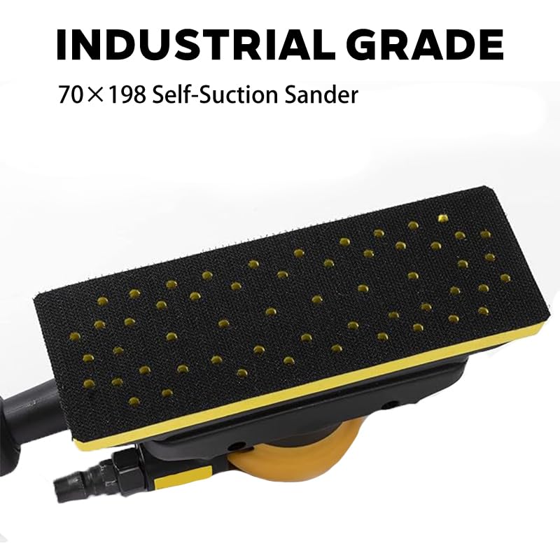 70 x 198 mm selbstsaugender rechteckiger Luftschleifer, 12.000 U/min, 2,5 mm exzentrischer pneumatischer Schleifer for das automatische Schleifen von Spachtelmasse, Holz und Metall