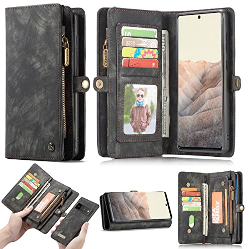 Coque Google Pixel 6A antichoc et amovible avec pochette zippée intégrée