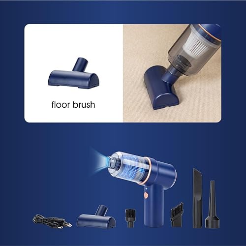 Miniatura 7 de Aspiradora portátil inalámbrica de mano para automóvil, 6500 Pa húmeda y seca, alta potencia con múltiples boquillas, LED, recargable para