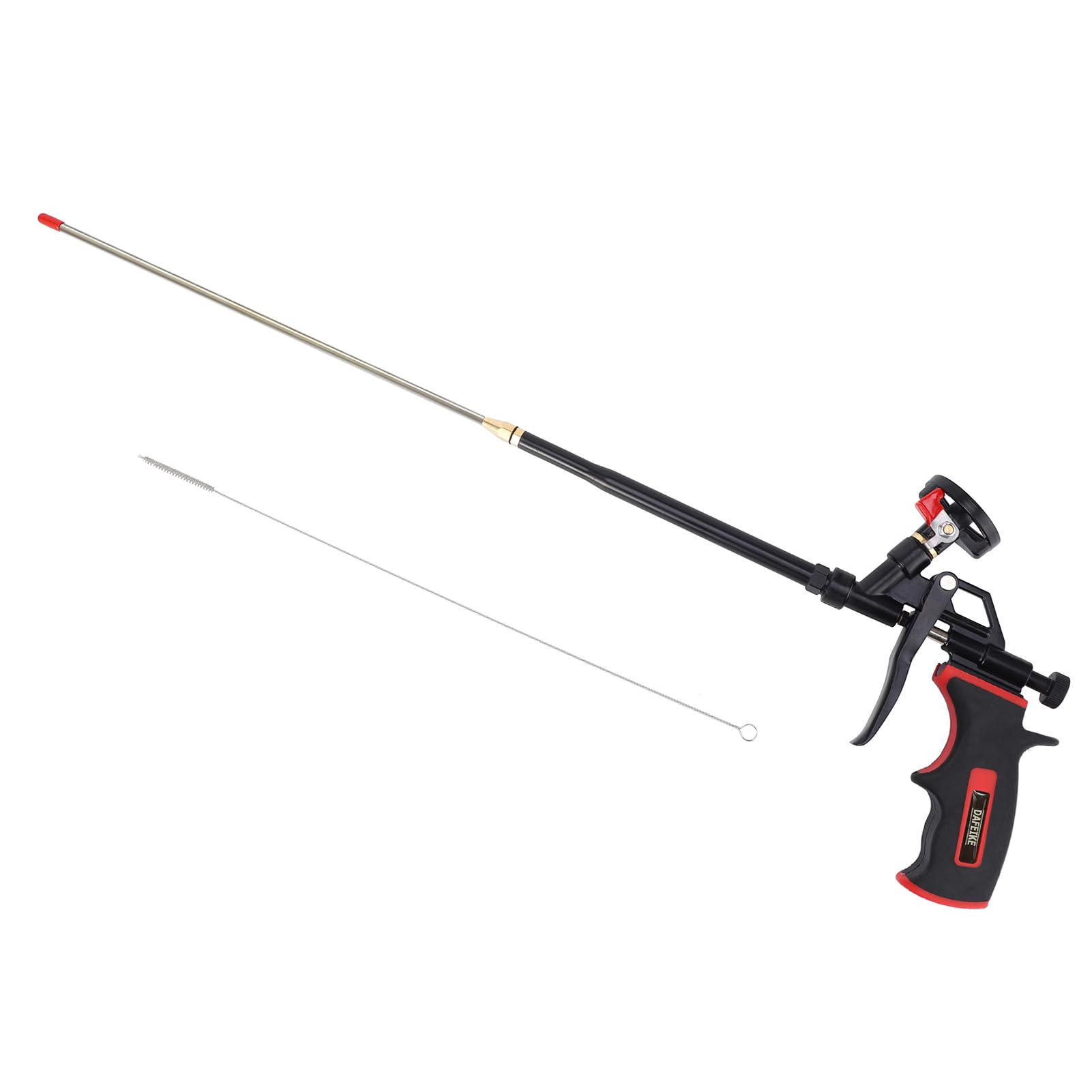 DAFEIKE Extended Spray Foam Insulation Gun 63cm Foam Spray Gun Teflon Foam Dispensing Gun Expanding Pu Foam Gun for Insulating and Caulking, Black