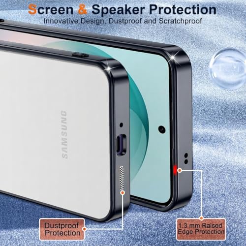 Image of VONZEE Clear Logo Electroplating Transparent Case for Samsung A57 5G, Magnetic Plating Electroplate TPU Cover, Individual Camera Protection for Each Lens - Black