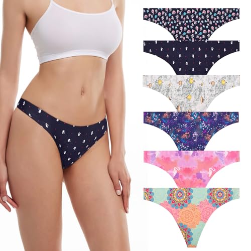 flintronic Pack de 6 Tangas de Lencería, Que No Marca, Suaves y Elásticos Lencería, Ropa Interior Sexy, M