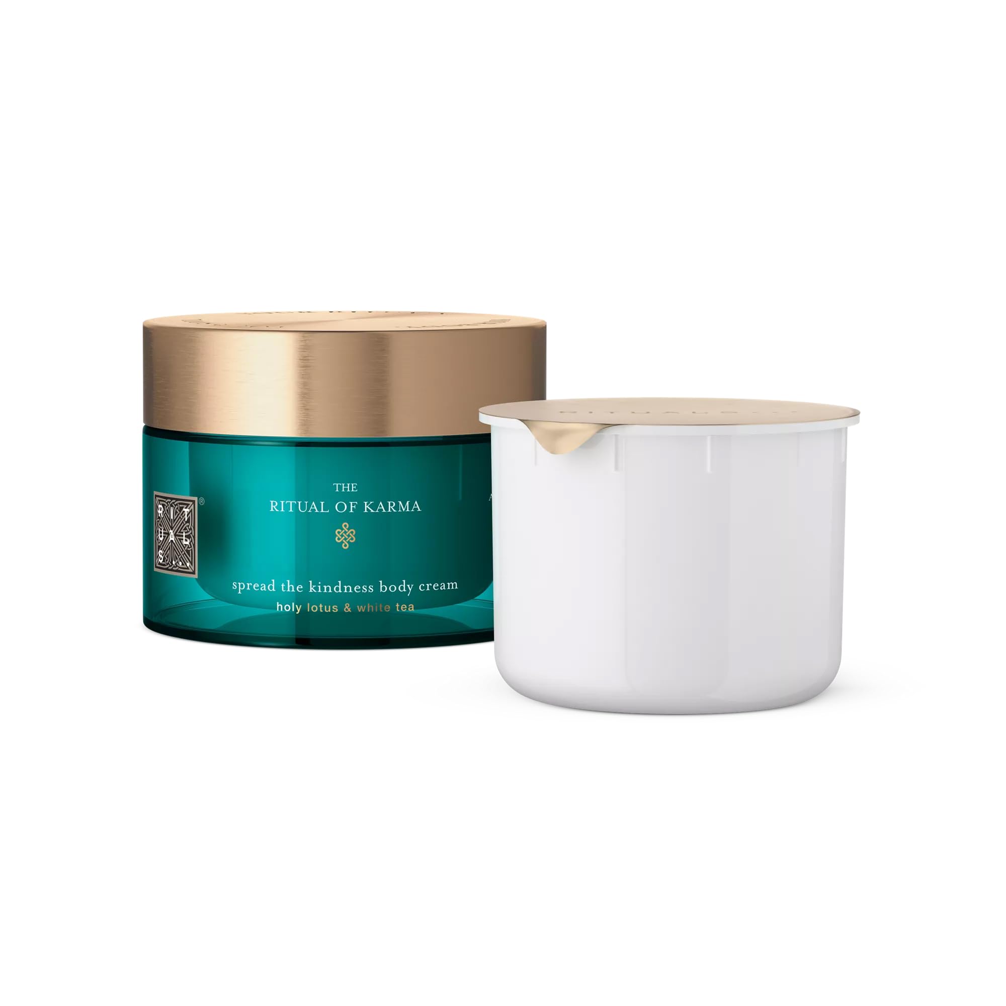 RITUALS Körpercreme + Nachfüllpackung Das Ritual des Karma | Creme mit Lotus und weißem Tee | Beruhigend und reichhaltig mit sommerlichem Duft | 220 ml + 220 ml