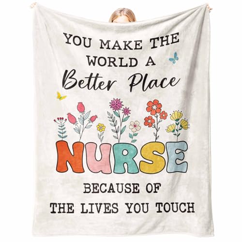 Glydein Nurse Gifts for Women - Flannel Soft Nurse Blanket for Women Decor, Nursing Graduation Gift,...